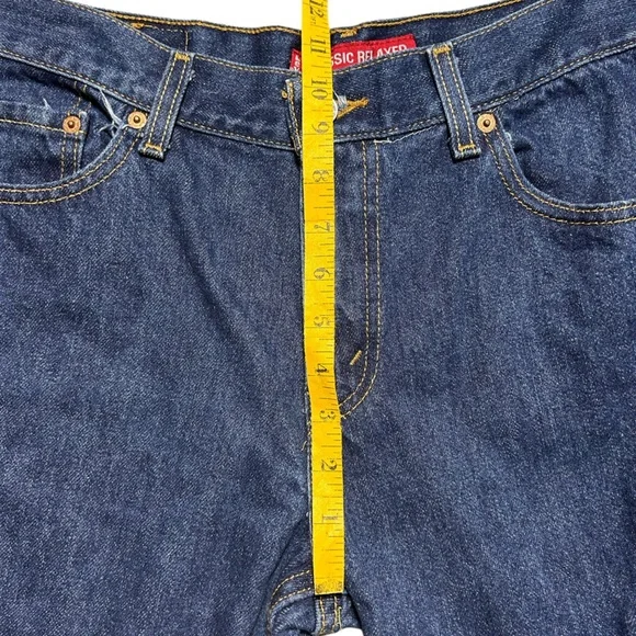 VNTG Levi’s 550 Classic Relaxed Women’s 12 Dark Wash Like New High Rise Straight - Picture 10 of 12